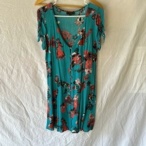 button up floral boutique dress